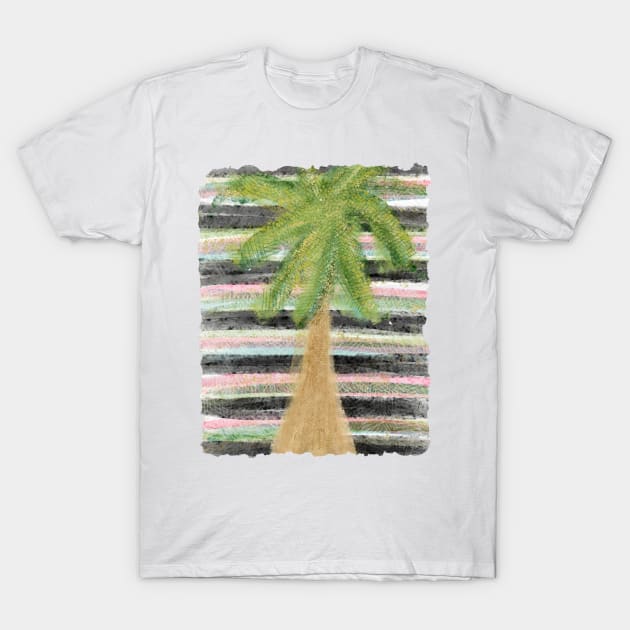 Rainbow Stripe Palm Tree T-Shirt by Lovelier By Mal